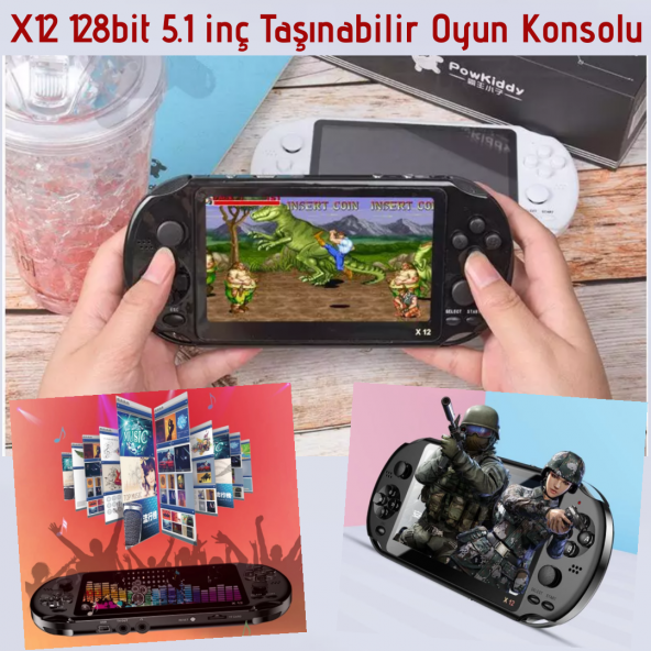 X12 128 Bit 5.1 inç Taşınabilir Oyun Konsolu