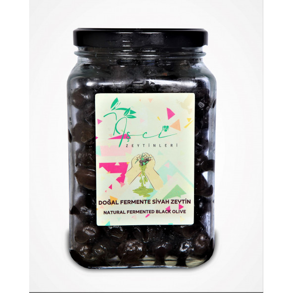 İŞÇİ Doğal Fermente Siyah Zeytin - 650 g - ( 291-320 kb )