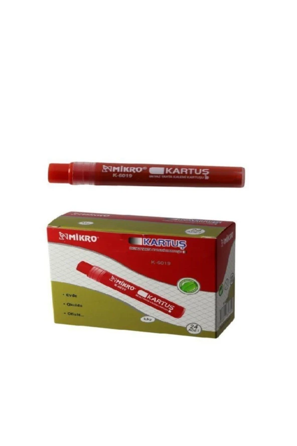 Mikro Beyaz Tahta Kalemi Kartuşu Kırmızı 24 Lü Paket