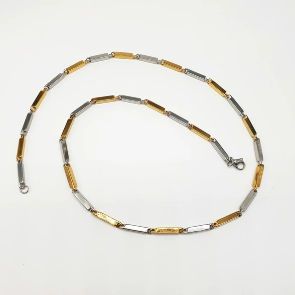 Altın ve Gümüş Renk Erkek Zincir - 11