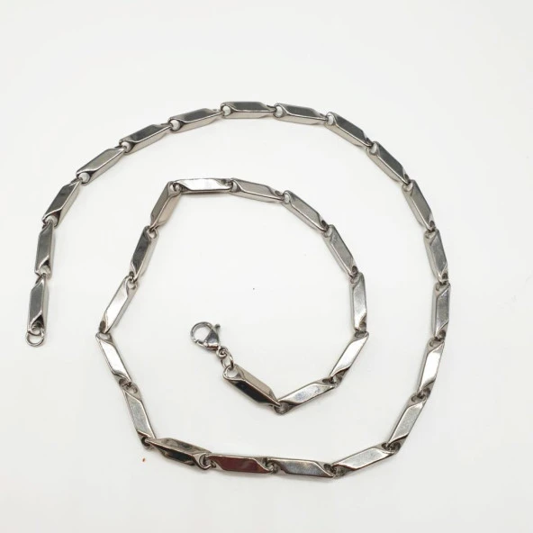 Kalın Model Gümüş Renk Erkek Zincir - 4