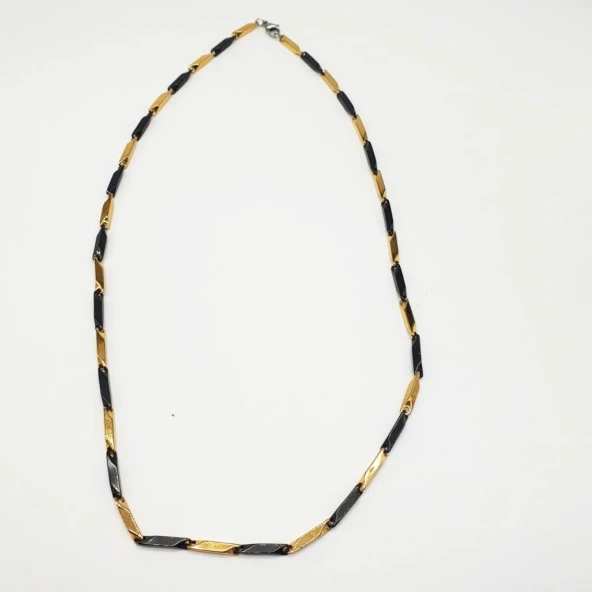 Siyah ve Altın Renk Erkek Zincir - 5