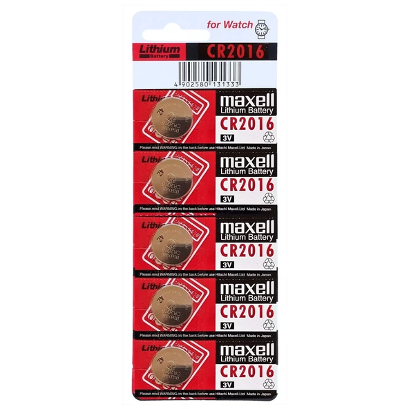 MAXELL Pil Düğme 2016 3V 5Li Paket ürün görseli 1