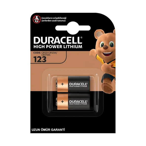 DURACELL Pil CR123 3V Lityum 2Li Paket ürün görseli 1