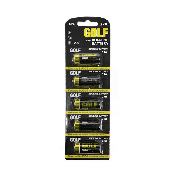 GOLF Pil 27A 12V Alkalin 5Li Paket
