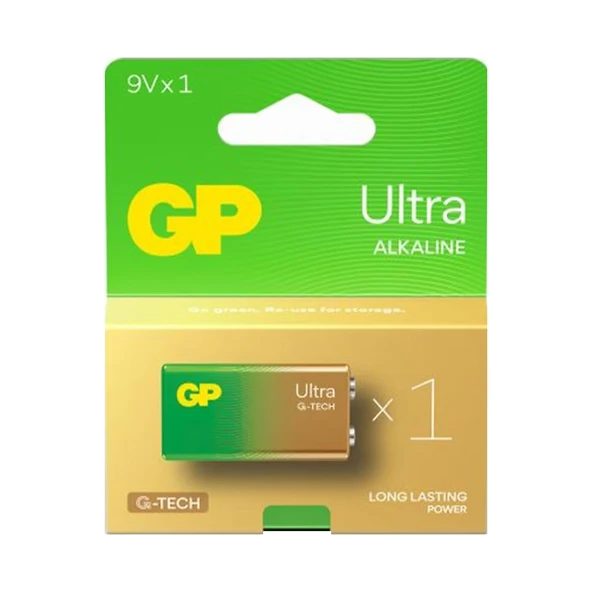 GP GREENCELL EXTRA HEAVY DUTY 9 VOLT TEKLİ PİL (GP1604G/6F22/1222/9V)