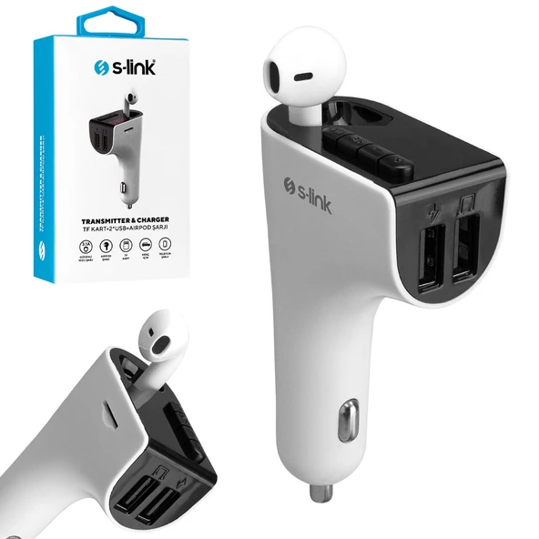 S-LİNK SL-BT245 Fm Transmitter Bluetooth 2xUsb Sd Kulaklık