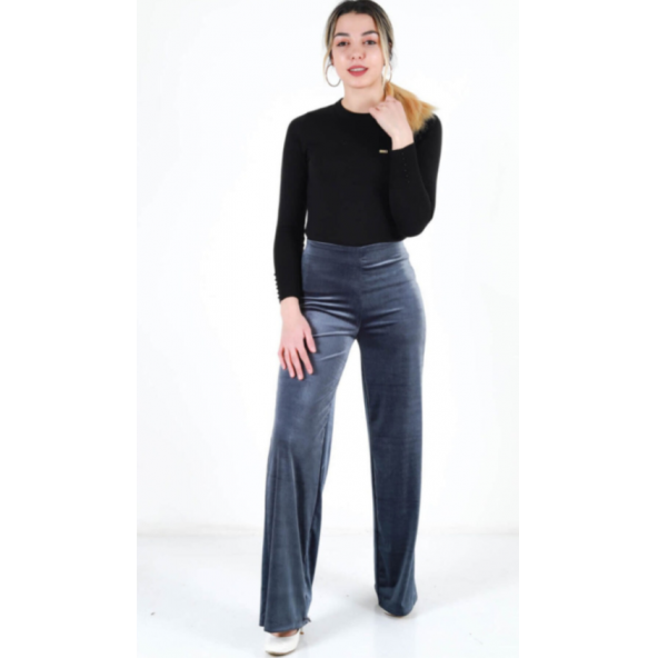 İncebelli Collection Gri Kadife Tayt
