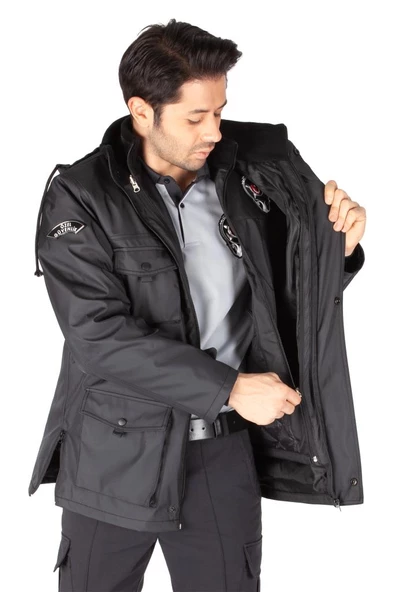 Yeni Tip Kamu Özel Güvenlik Erkek Kabanı (İç Montlu) - 4