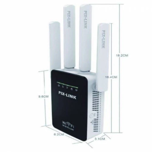 Pix-Link Wireless Router 4 Antenli MODEL:LV-WR09  Alan Genişletici