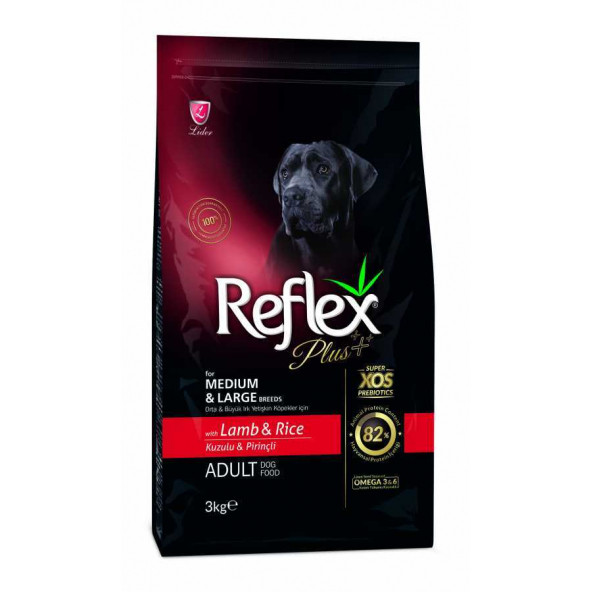 Reflex Plus Orta ve Büyük Irk Kuzu Etli 3 kg Yetişkin Köpek Maması