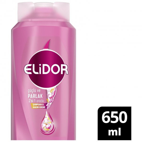 Elidor Şampuan Güçlü Parlak 2 İn 1 Büyük Boy 650 Ml