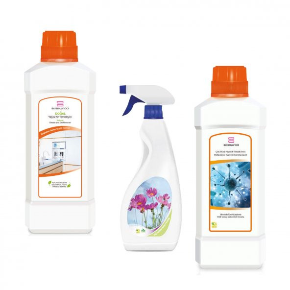 BioBellinda Yağ & Kir Temizleyici + Oda Parfümü Bahar Ferahlığı + Çok Amaçlı Hijyenik Temizleme Sıvısı