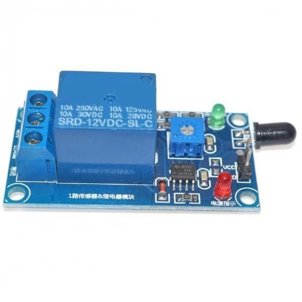 Alev Sensörlü 5v Tekli Röle Modülü - Arduino - 2