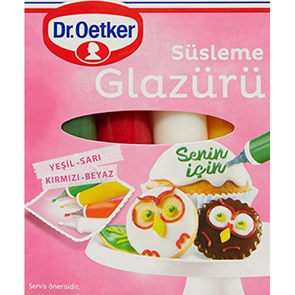 Dr. Oetker Beyaz Şeker Hamuru (200 G.) '' Süsleme Glazürü (4 Tüp-76 G.) - 3