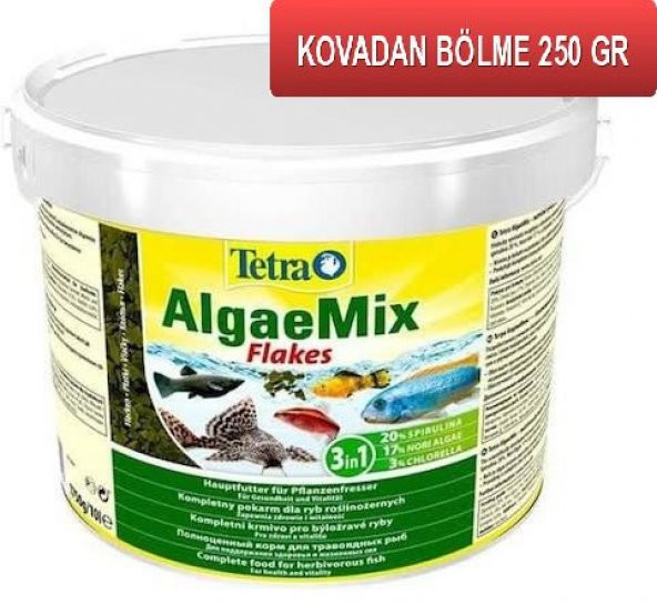 Tetra Algae Mix Flakes 250 gr.  SKT:11/2026 Kovadan Bölme Orjinal Anadolu Pet Ürünüdür