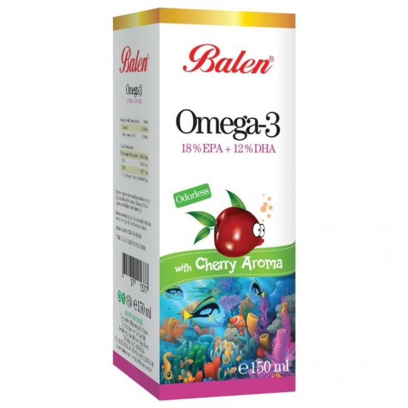 Balen Omega-3 Vişne Aromalı Balık Yağı 150 ML (kokusuz)