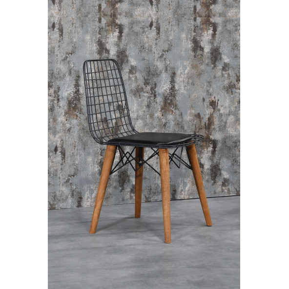 AHŞAP AYAKLI TEL SANDALYE-MUTFAK SANDALYESİ-BALKON SANDALYESİ - 2