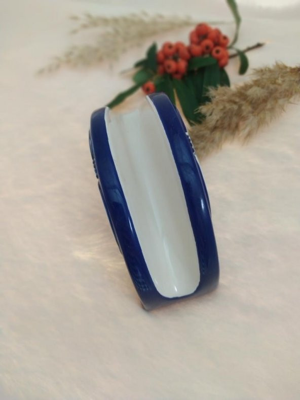 Hdmarketim Otantik Seramik Peçetelik Kemer Temalı El İşi Boyama - 3