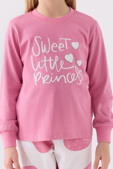 Roly Poly 3470 Sweet Little Princess Kız Çocuk Karanfil Uzun Kol Pijama Takım - Resim 4