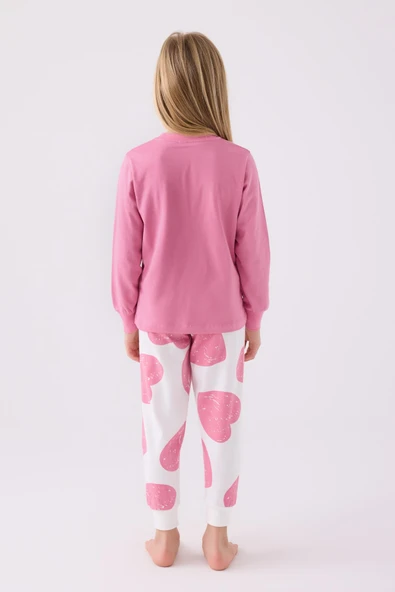 Roly Poly 3470 Sweet Little Princess Kız Çocuk Karanfil Uzun Kol Pijama Takım - Resim 5