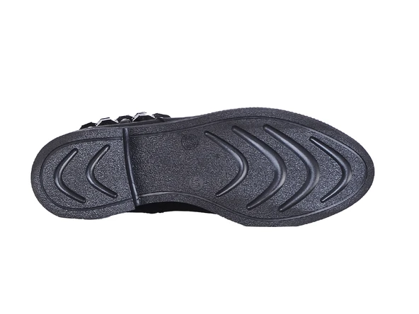 Moda Ayakkabı 159 Siyah Kadın Düz Bot Ayakkabı - 4