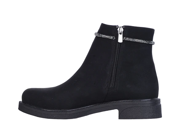 Moda Ayakkabı 160 Siyah Kadın Düz Bot Ayakkabı - 3