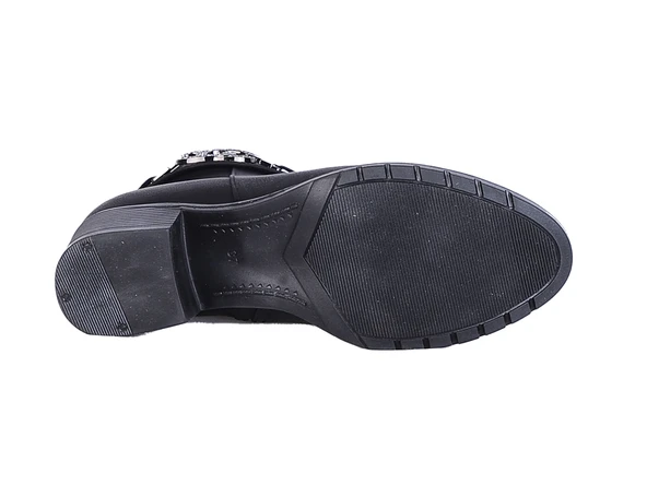 Moda Ayakkabı 157 Siyah Kadın Topuklu Bot Ayakkabı - 4