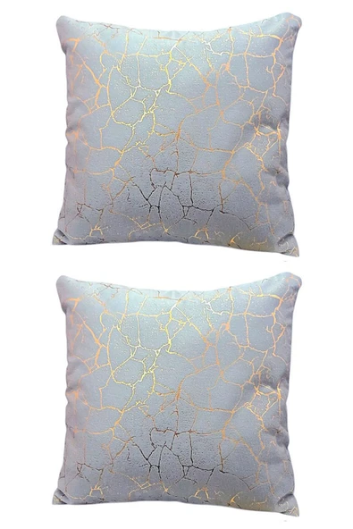 Altın Varaklı Yaldızlı Dekoratif 2'li Kırlent Kılıfı (2 Adet) ürün görseli