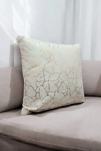 Altın Varaklı Yaldızlı Dekoratif Şık 4'lü Kırlent Kılıfı (4 Adet) - 3