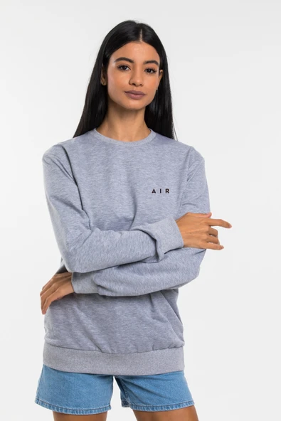 Kadın Bisiklet Yaka Regular Kalıp İnce AR  Baskılı Sweatshırt SPR24SWK124 - Resim 11