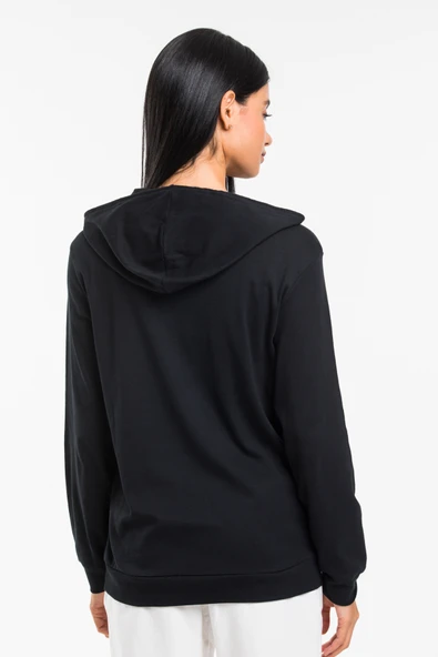 Kadın Kapşonlu Rahat Kalıp İnce El Yazılı Californıa Baskılı Swetashırt spr24swk121 - 3