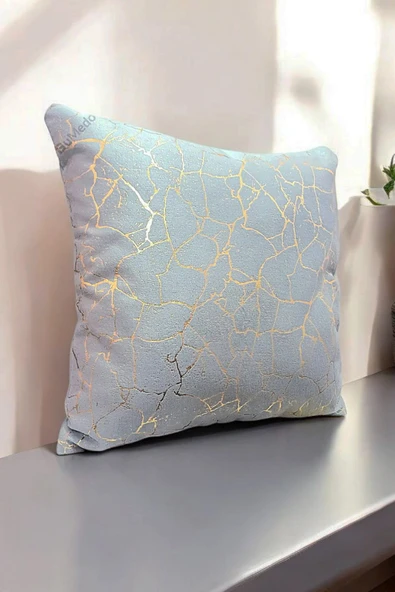 Altın Varaklı Yaldızlı Dekoratif Şık 4'lü Kırlent Kılıfı (4 Adet) - 3