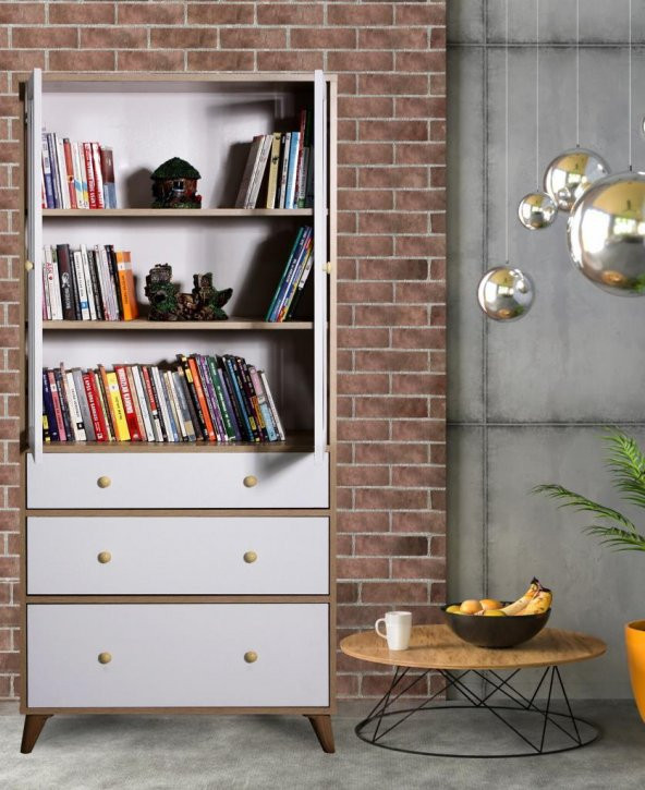 Chic Life Capella Cam Kapaklı Kitaplık - 2