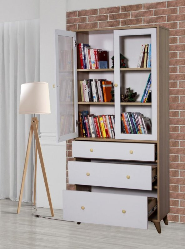 Chic Life Capella Cam Kapaklı Kitaplık - 3