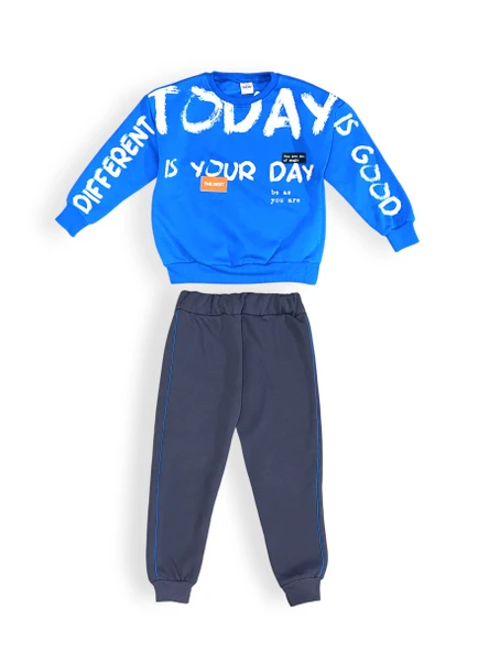 3iplik İçi Polarlı Çocuk Eşofman MNK415169 ürün görseli 1