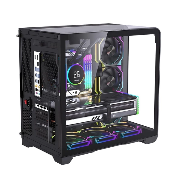 SNT Victory Plus Kavisli 7x Argb Fan Uzaktan Kumandalı ARGB Controller Gaming Kasa Siyah - 4