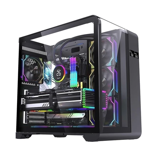 SNT Victory Plus Kavisli 7x Argb Fan Uzaktan Kumandalı ARGB Controller Gaming Kasa Siyah - 5