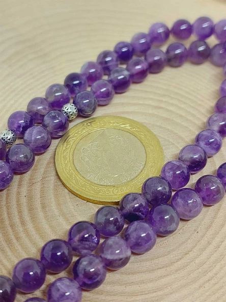 Ametist Taşı 99luk Tesbih 6mm (1258) - Resim 3