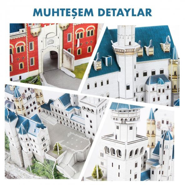 National Geographic 121 Parça 3D Puzzle Neuschwanstein Kalesi - Resim 3