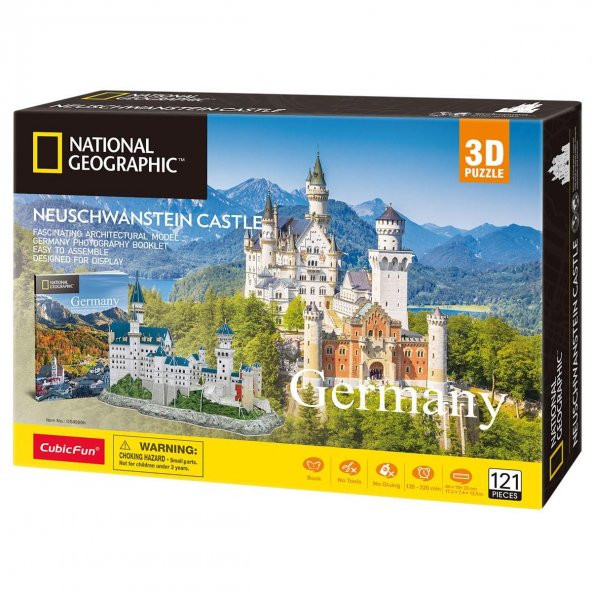 National Geographic 121 Parça 3D Puzzle Neuschwanstein Kalesi - Resim 5