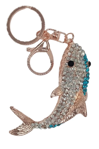 Kristal Taşlı Mavi Köpekbalığı Anahtarlık No.2 - Resim 7