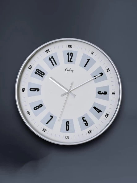 Galaxy 221-G-1 Serisi Eskitme Metal Görünümlü Sessiz Akar Modern Duvar Saati 30 cm - Resim 2