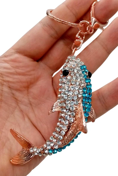 Kristal Taşlı Mavi Köpekbalığı Anahtarlık No.2 - Resim 8