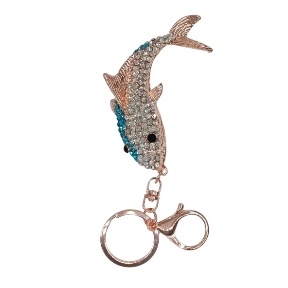 Kristal Taşlı Mavi Köpekbalığı Anahtarlık No.2 ürün görseli
