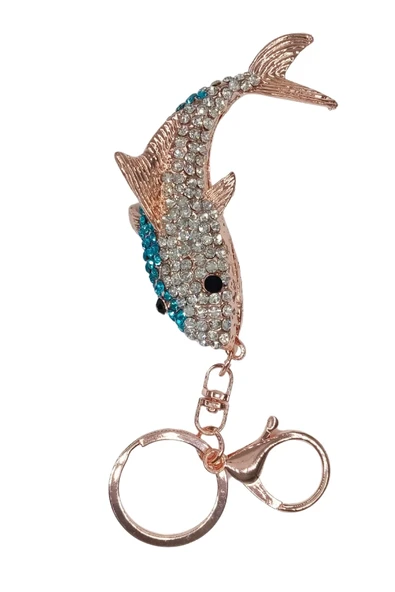 Kristal Taşlı Mavi Köpekbalığı Anahtarlık No.2 - Resim 6