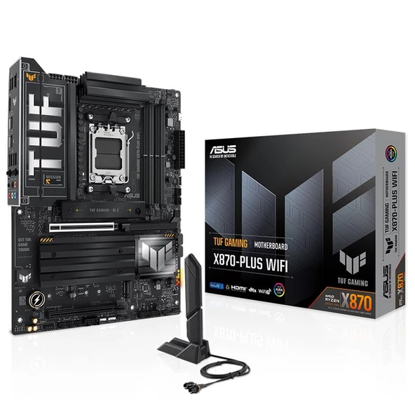 ASUS TUF GAMING X870-PLUS WIFI DDR5 8000MHZ 1XHDMI 2XUSB4 4XM.2 AM5 ATX (AMD AM5 9000/ 8000/ 7000 SERİ İŞLEMCİ UYUMLU)