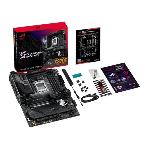 ASUS ROG STRIX X870E-E GAMING WIFI DDR5 8000MHZ 1XHDMI 1XDP 4XM.2 AM5 ATX (AMD 9000/8000/7000 SERİ İŞLEMCİ UYMLU)