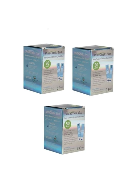 Vivachek Eco Seker Ölçüm Çubuğu/Strip 50 Adet 3'Lü PAKET (SKT:06/2027) ürün görseli 1
