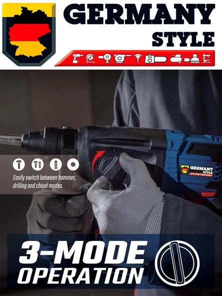 Germany Style Alman MS-3500 Metal Şanzuman Darbeli Matkap Kırıcı Delici Hilti 2-28 MM - 2